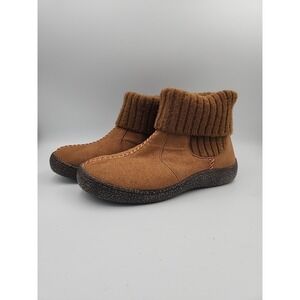 Orthaheel Gia‎ Ankle Boots Booties Sz 7 Tan Chest Brown Slip On Comfort Orthotic